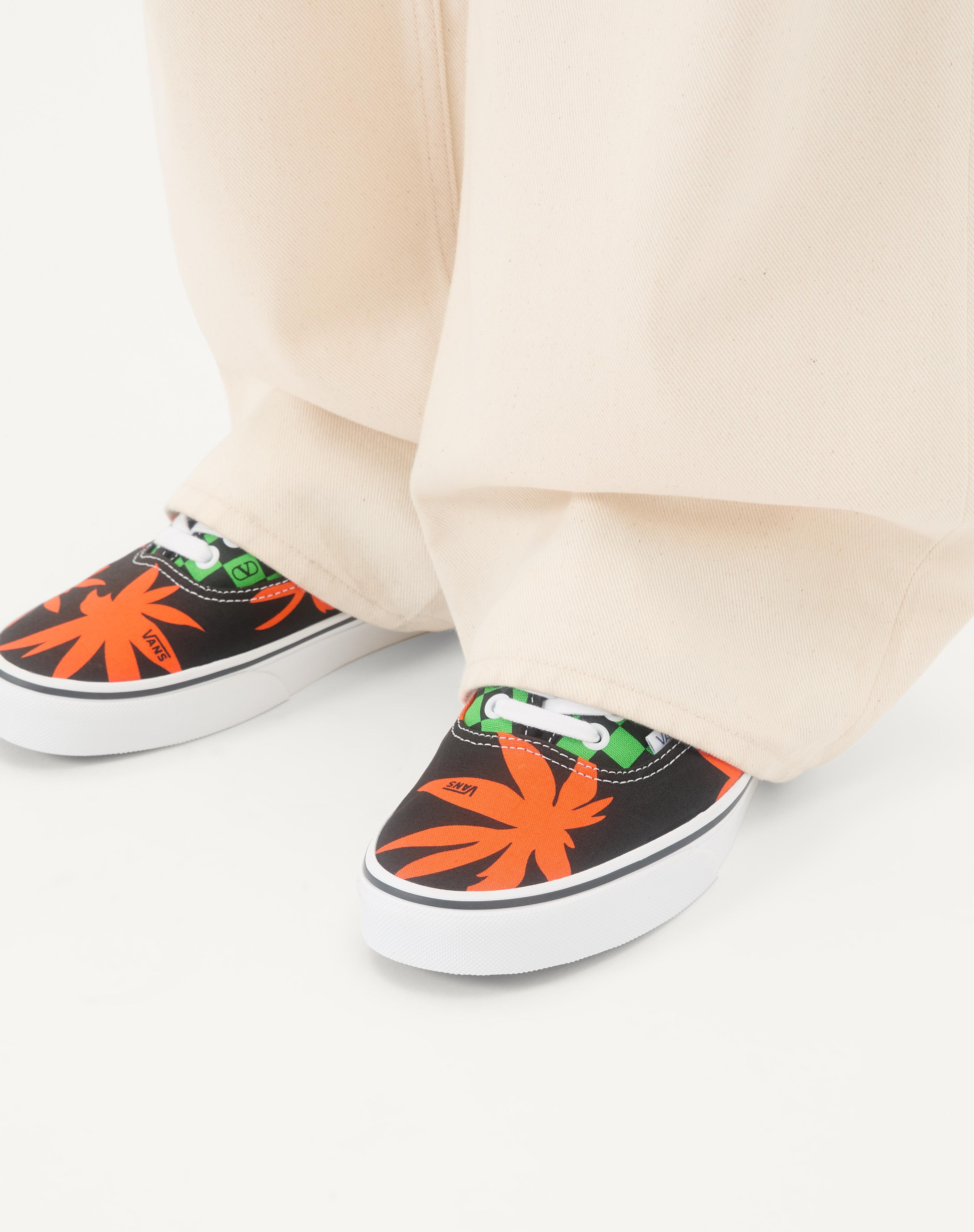 VALENTINO GARAVANI AND VANS LOW-TOP FABRIC TRAINER WITH VLOGO CHECKERBOARD PRINT AND TROPICAL LEAVES - 2