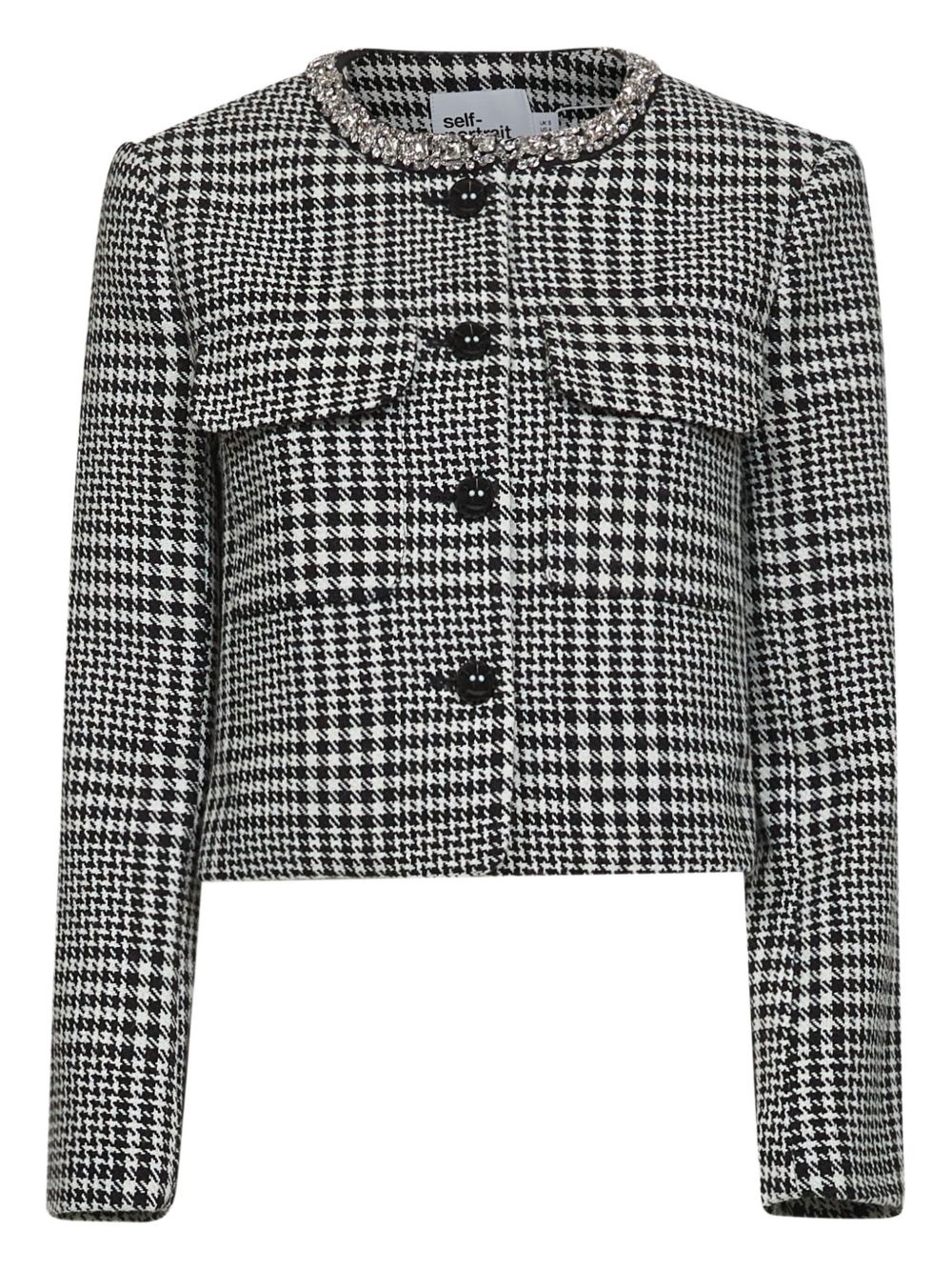 houndstooth-pattern jacket - 1