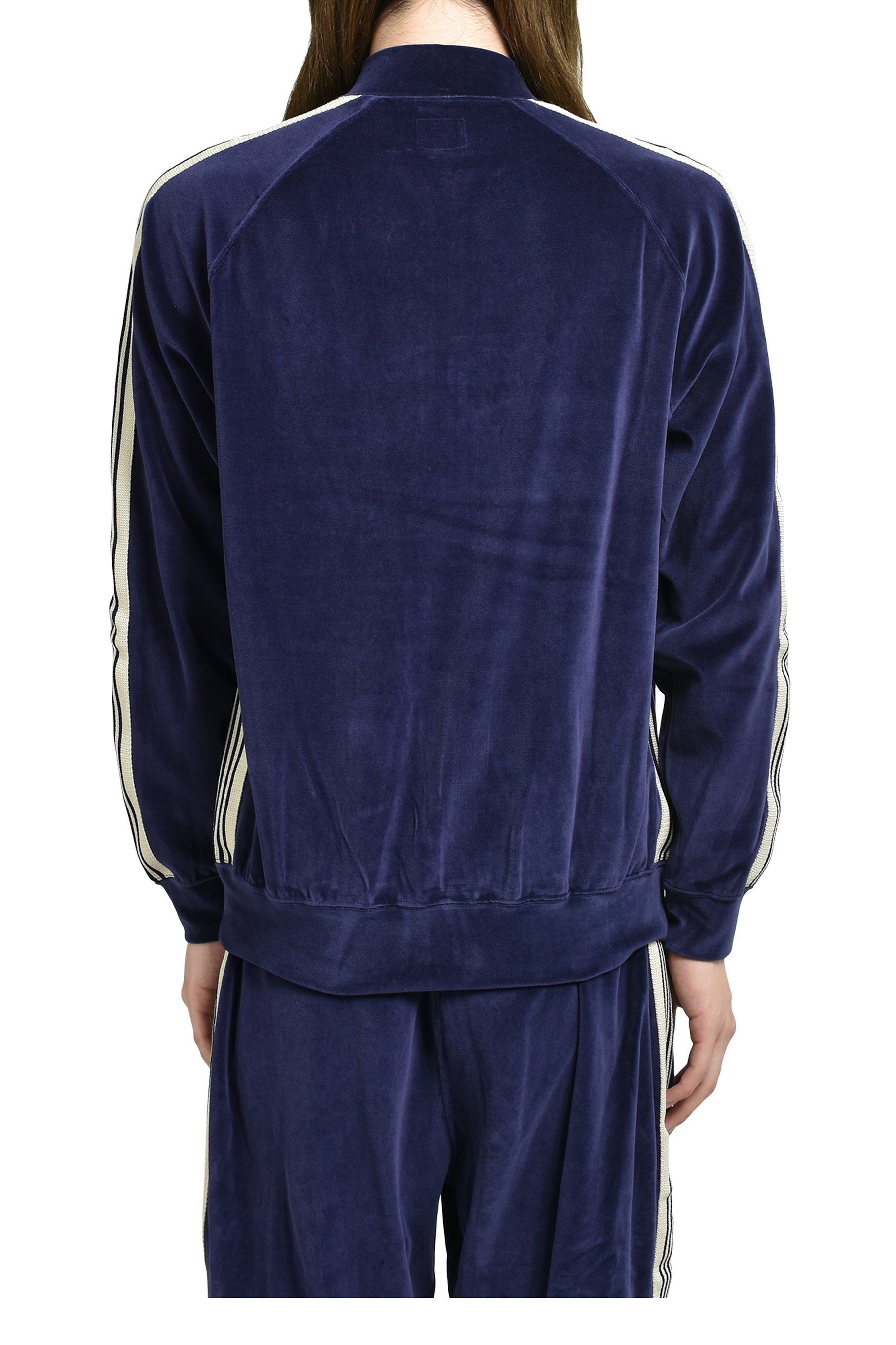 RIB COLLAR TRACK JACKET - C/PE VELOUR / NVY - 2