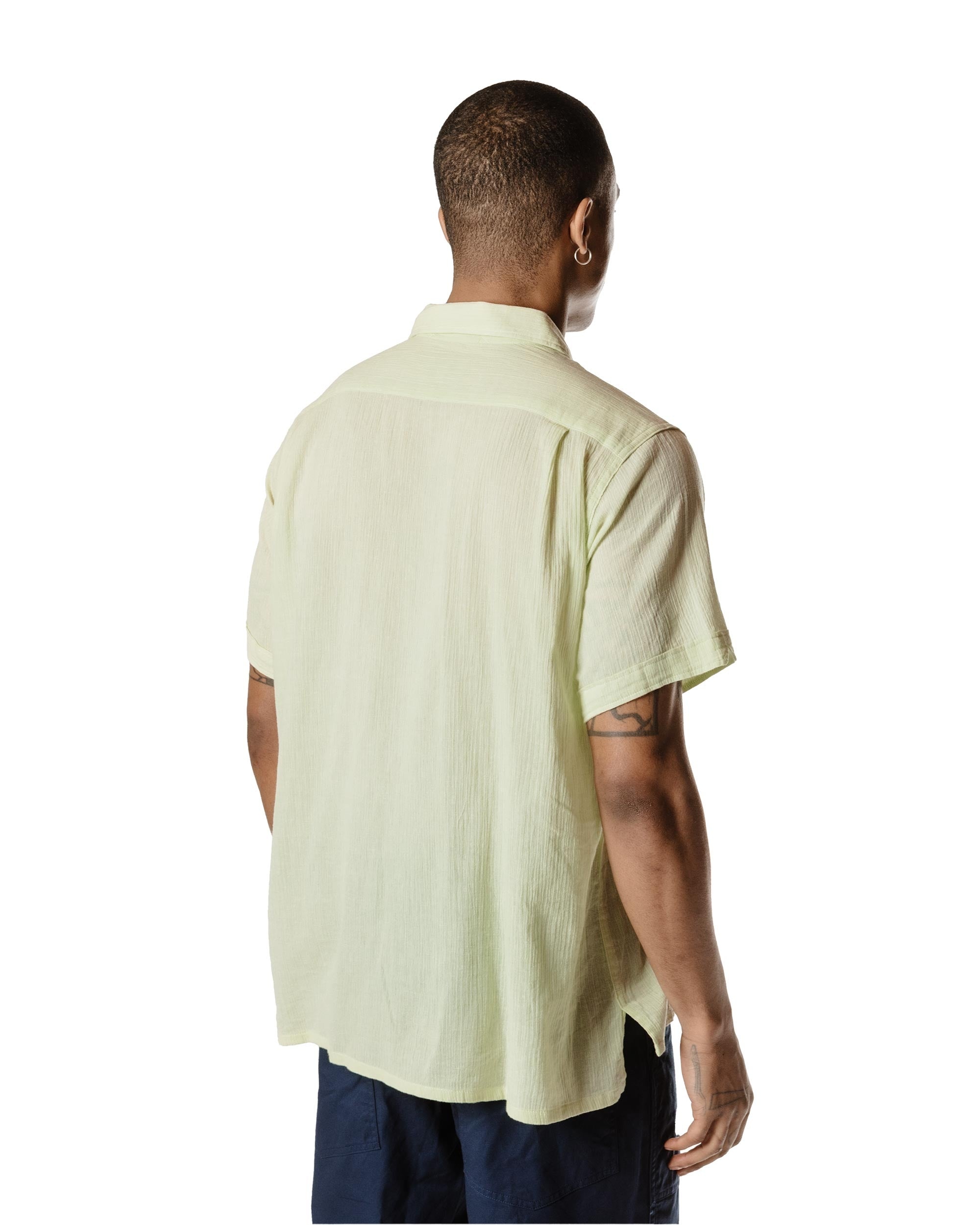 Camp Shirt Lime Cotton Crepe - 4