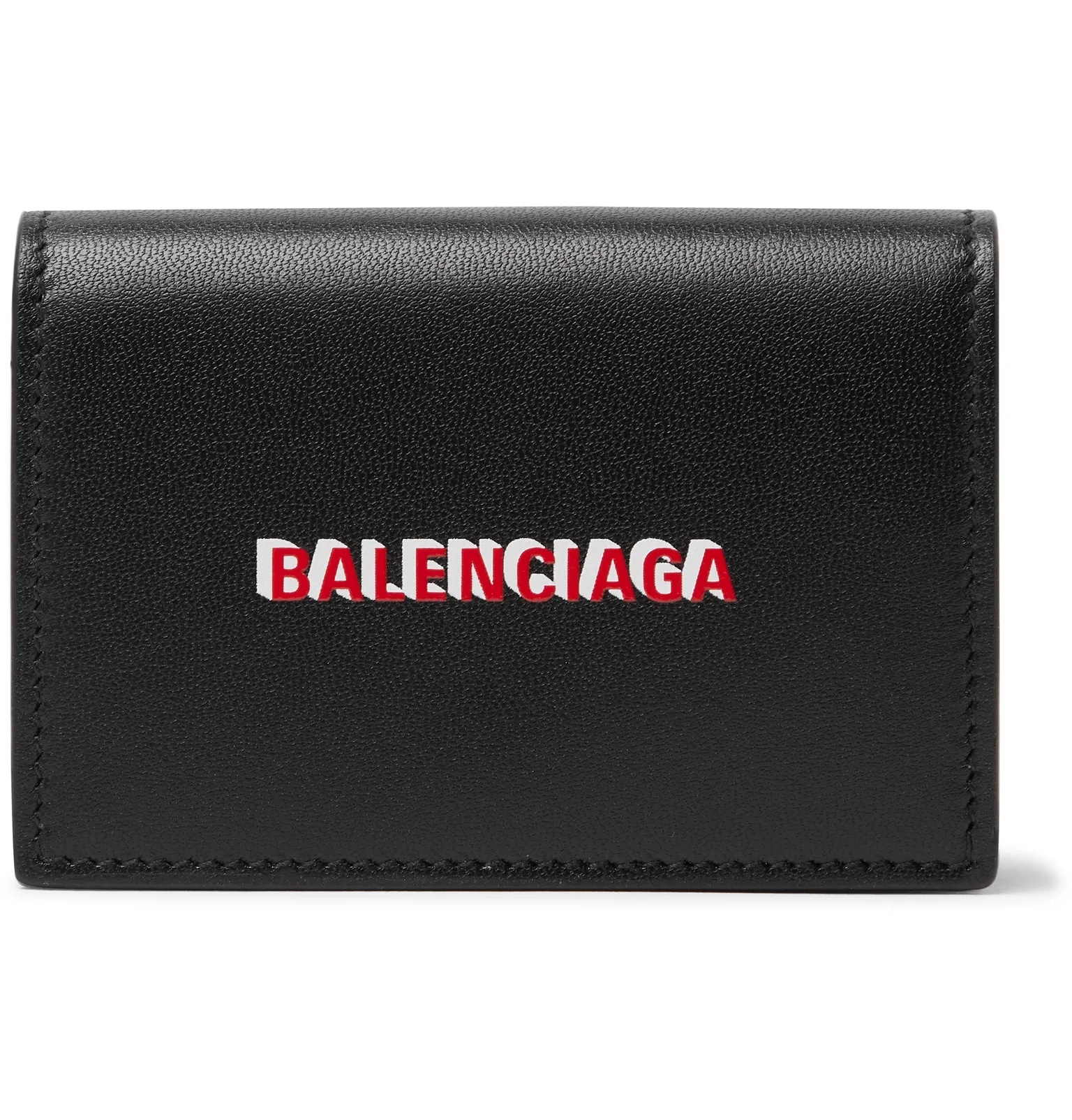 Logo-Print Leather Trifold Wallet - 1