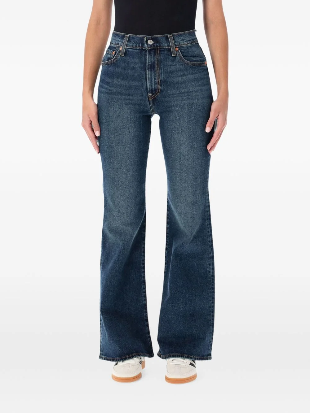 Ribcage mid-wash flared jeans - 1