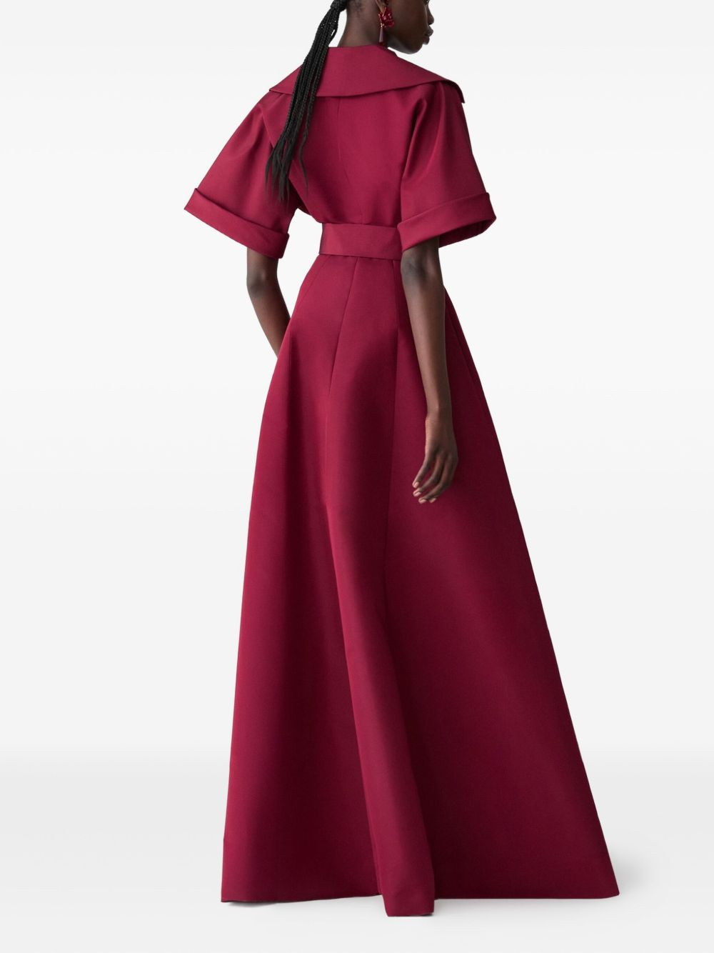 belted short-sleeve maxi dress - 3