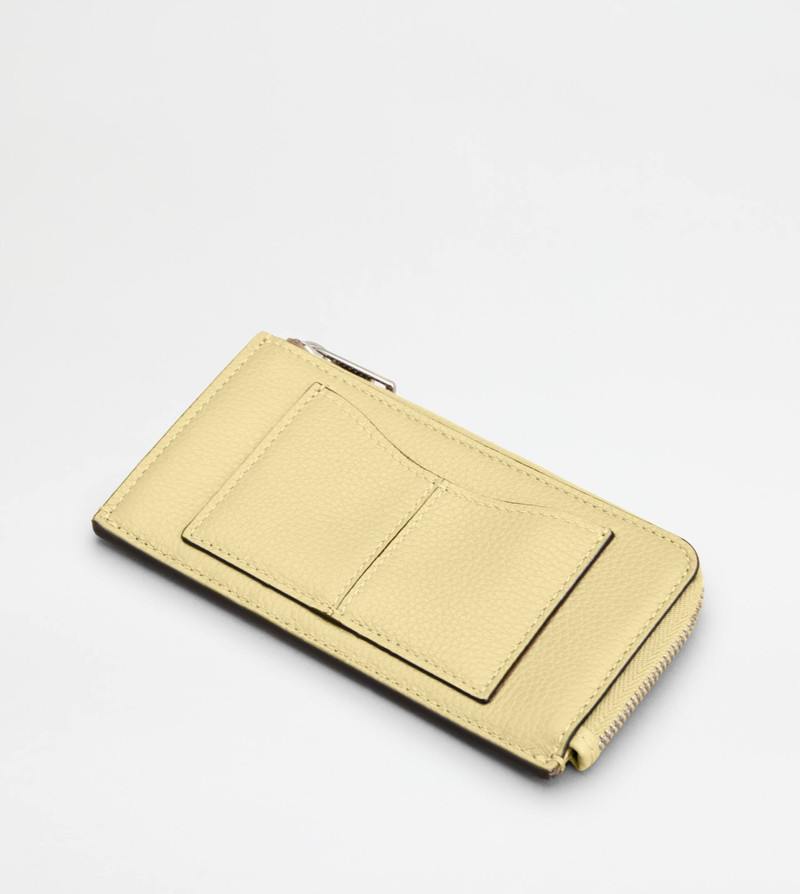 CARD HOLDER IN LEATHER - YELLOW 3