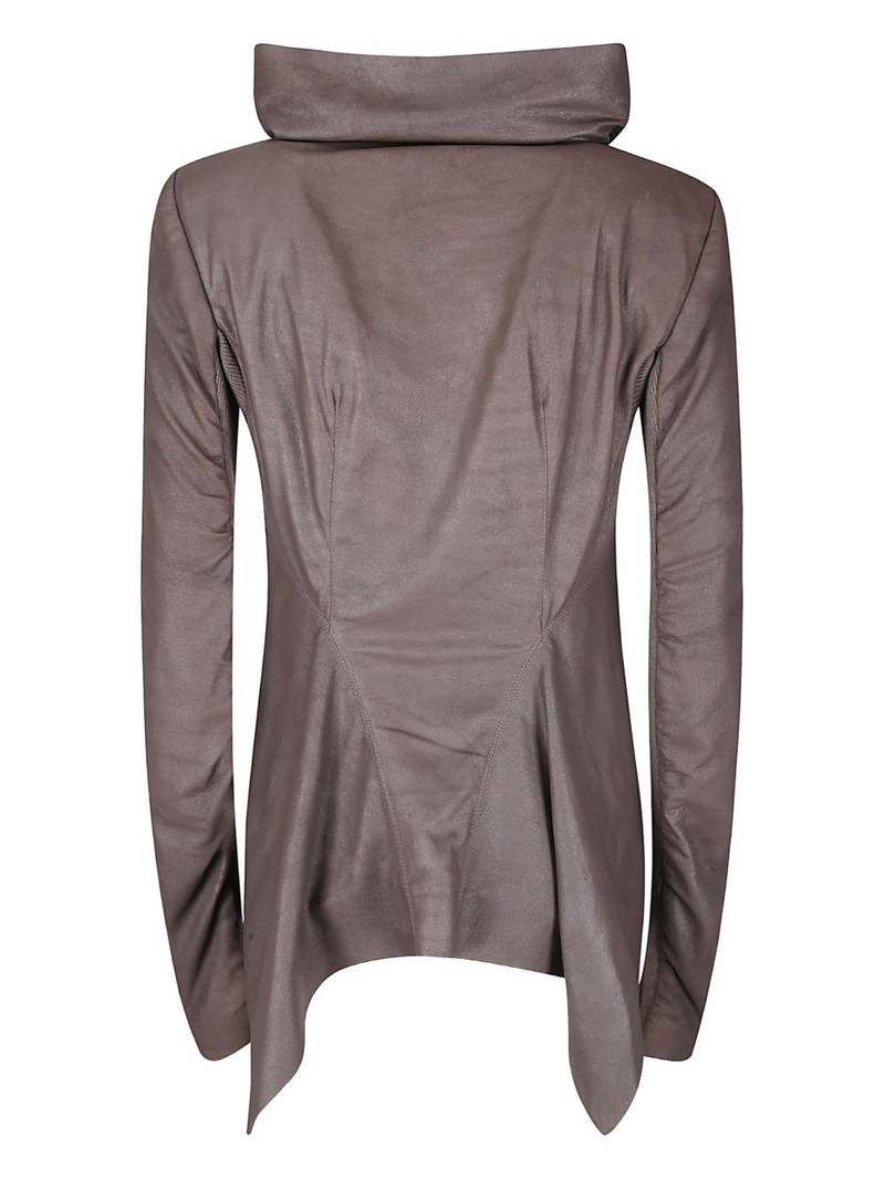 Rick Owens Naska zip-front leather biker jacket outlook