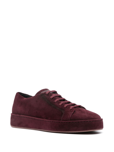 Santoni suede lace-up sneakers outlook
