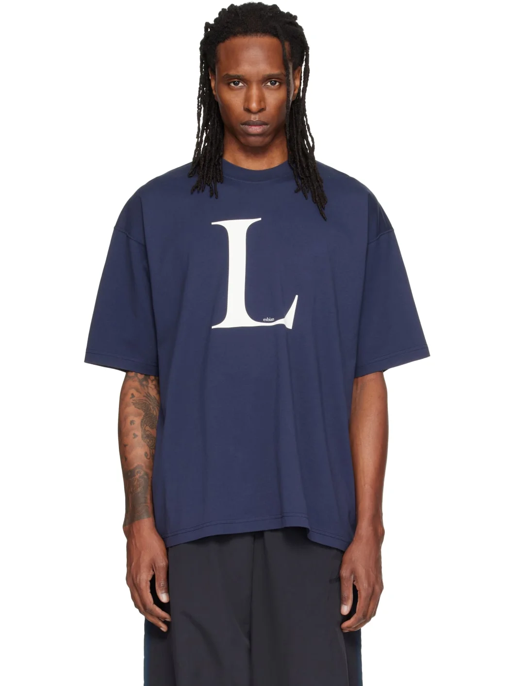 Navy Oversized 'L-esbian' T-shirt - 1