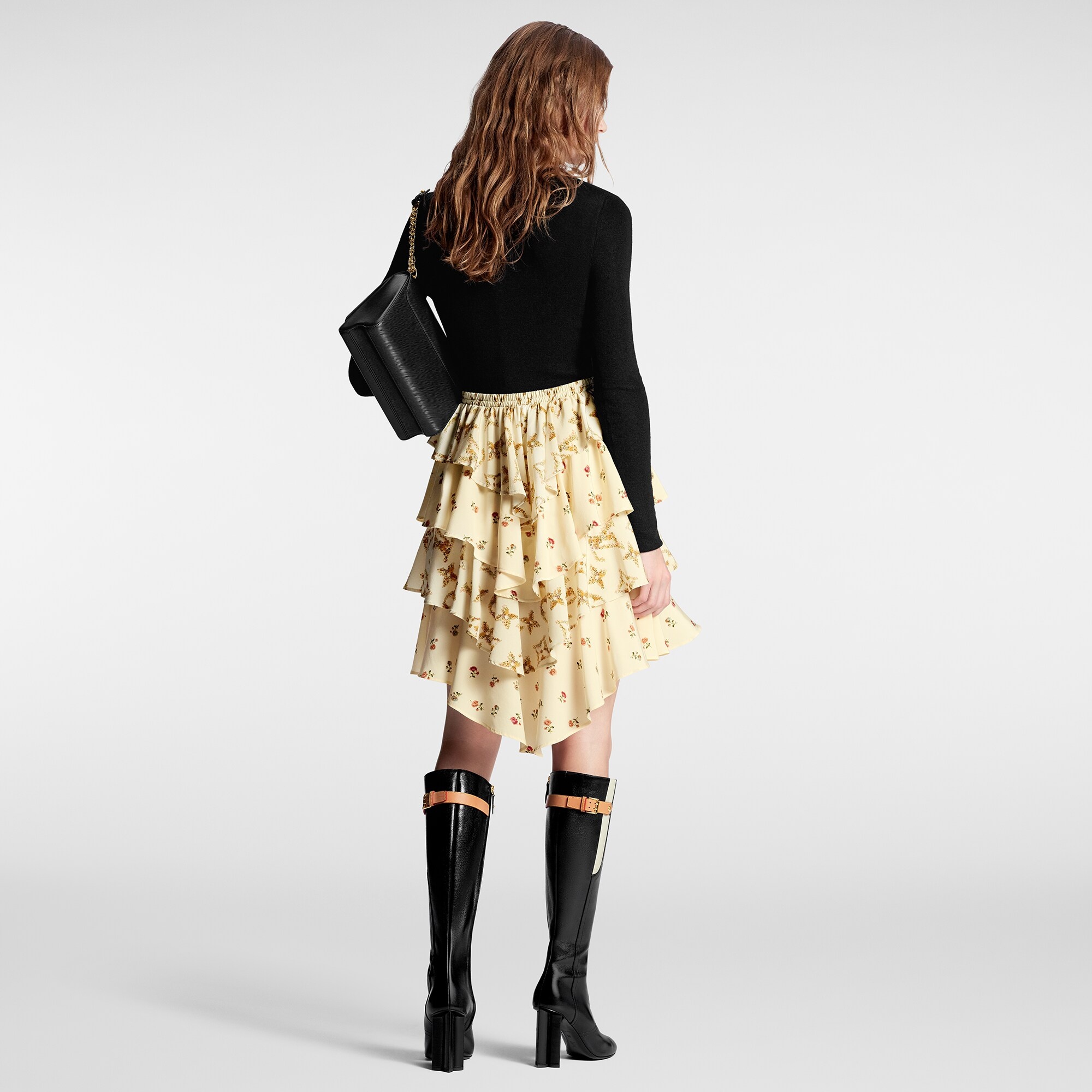 Tiered Floral Print Mini Skirt - 3