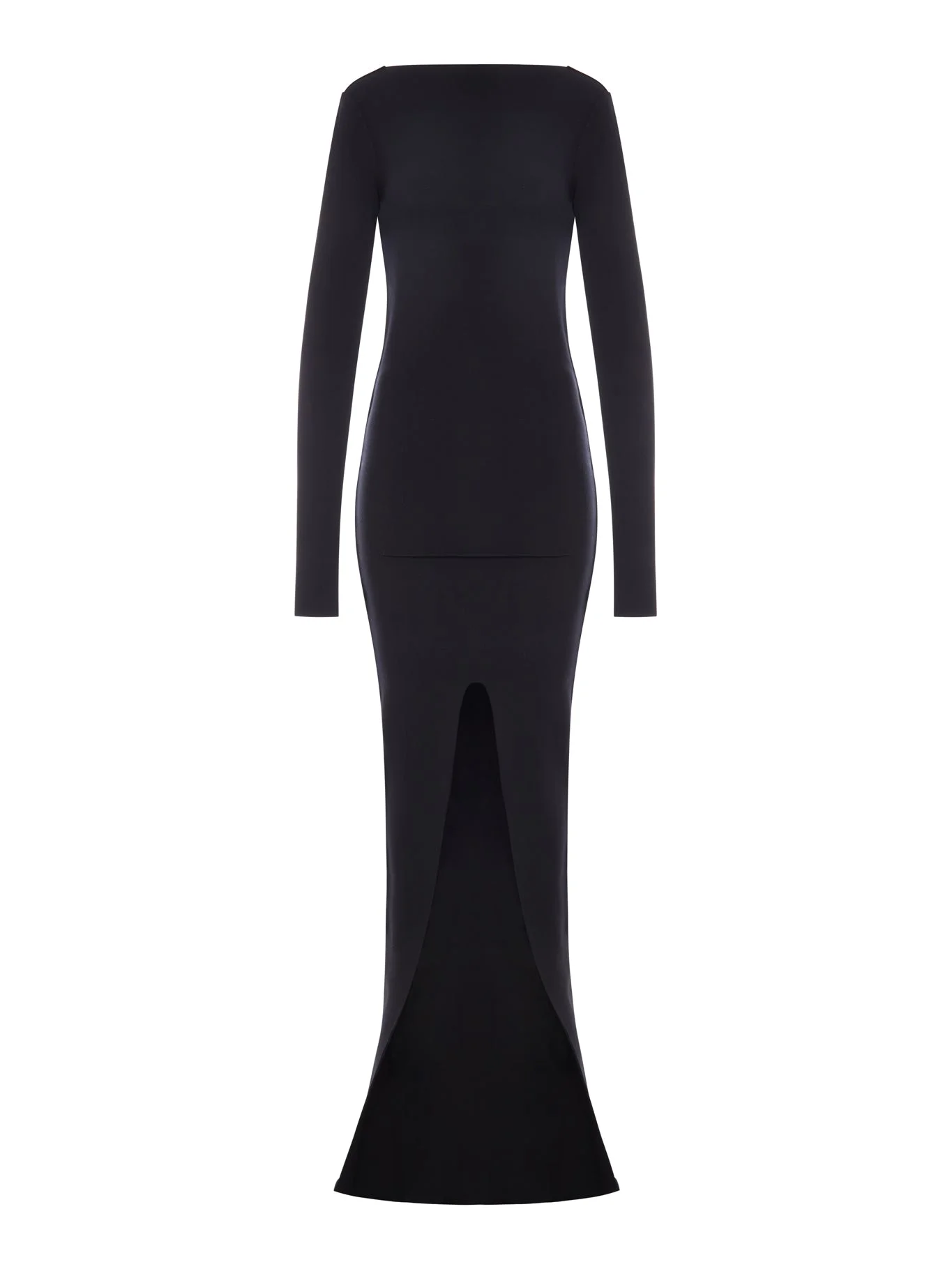 LONG DRESS WITH A FRONT SLIT AND A DEEP BACK NECKLINE - 1