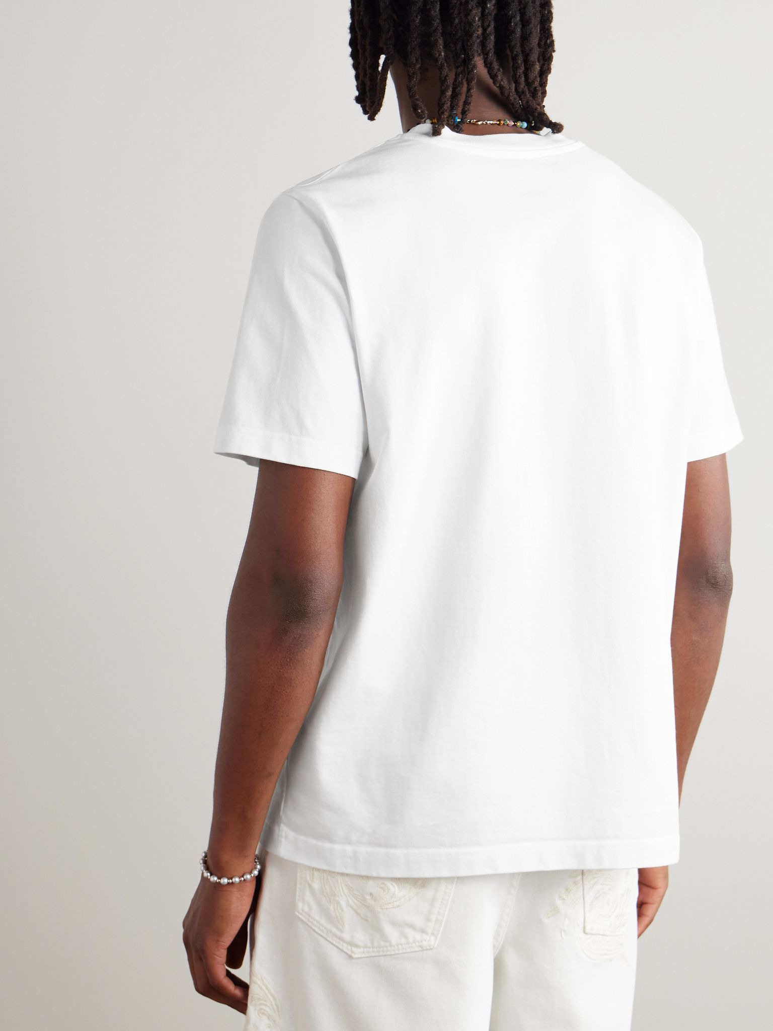 Tennis Club Logo-Print Cotton-Jersey T-Shirt White - 3