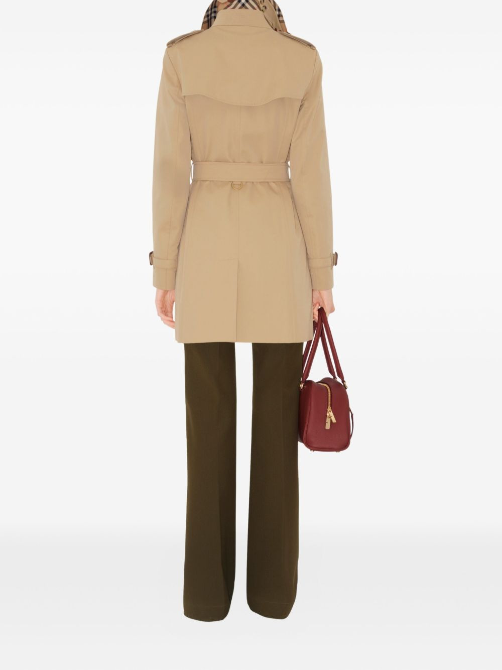 belted double-breasted trench coat - 4