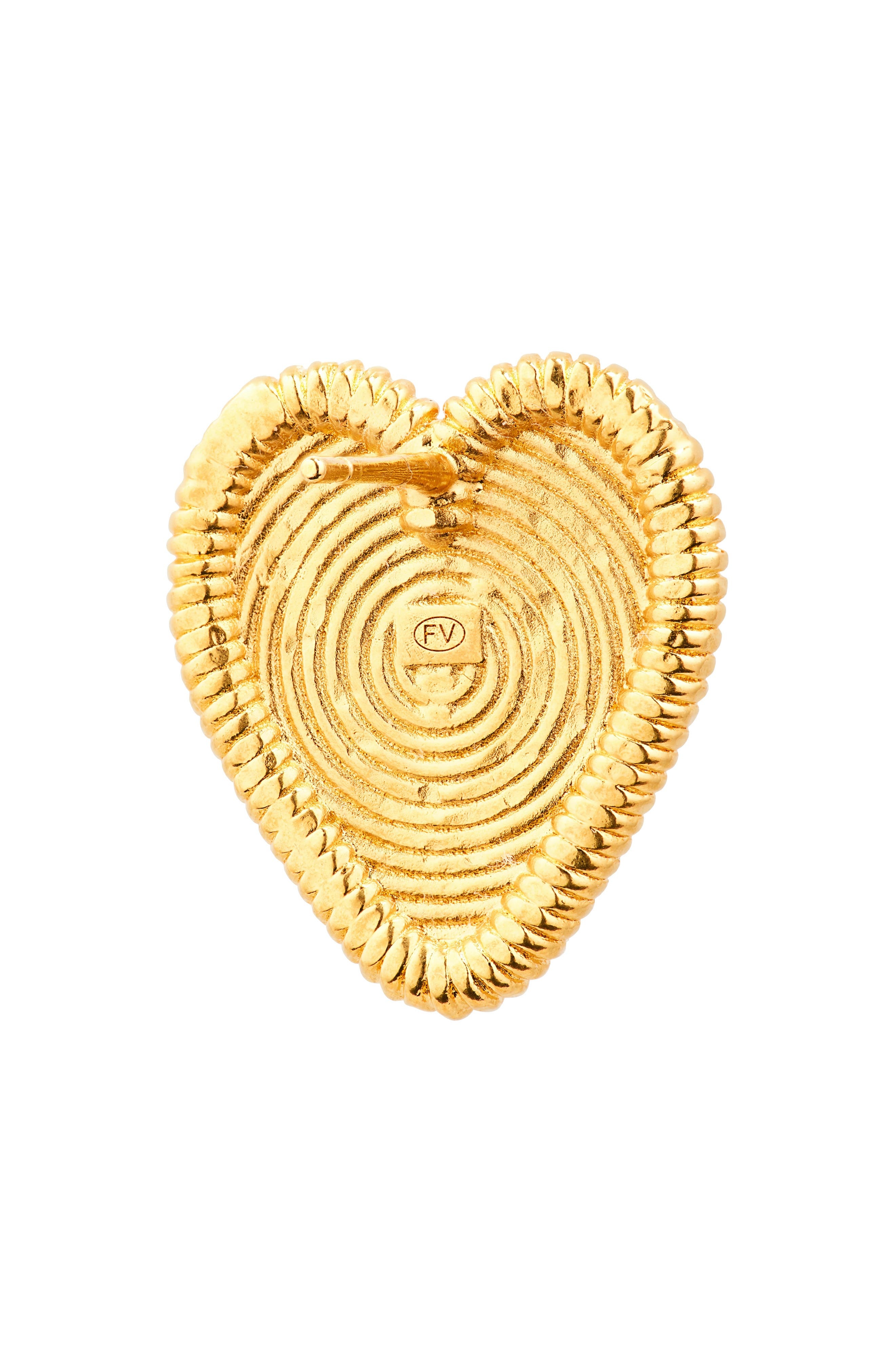 Valentino Garavani Fil Perdu Heart Stud Earrings in Km5 Antique Brass at Nordstrom - 3