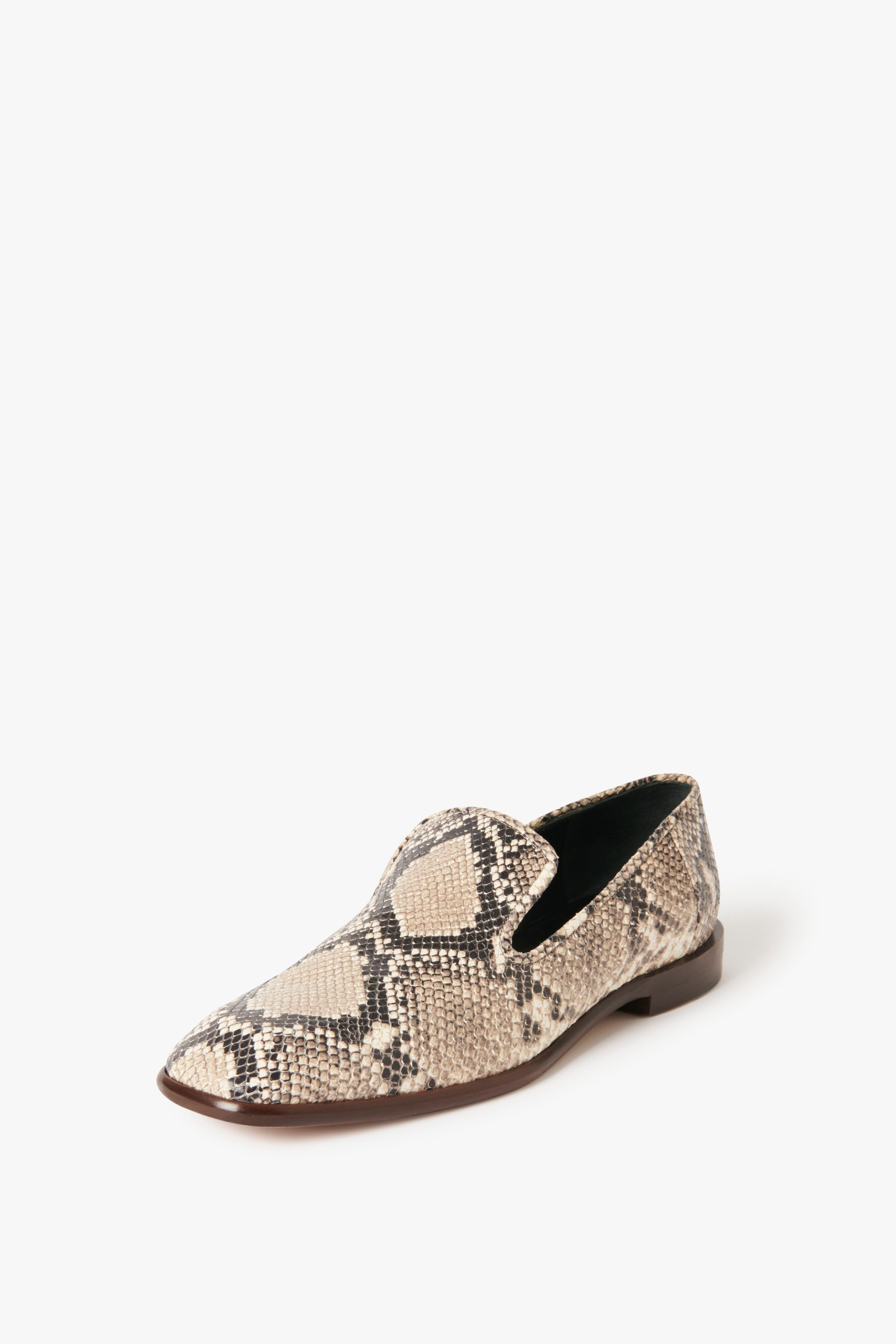 Hanna Loafer in Beige Snake Print - 3