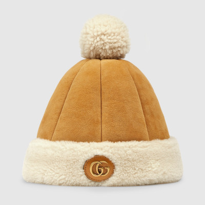 GUCCI Suede hat with shearling trim outlook