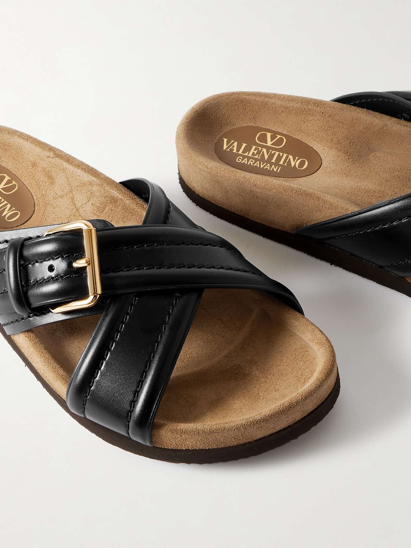 Fussfriend buckled leather slides - 4