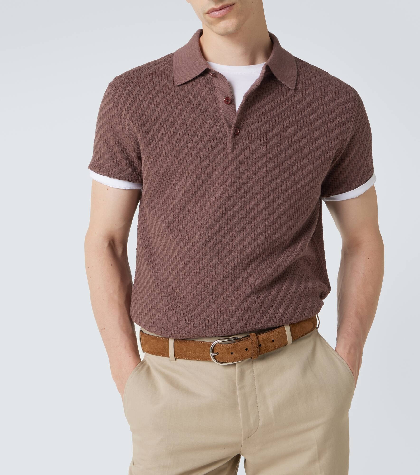 Cotton, silk, and cashmere polo shirt - 5