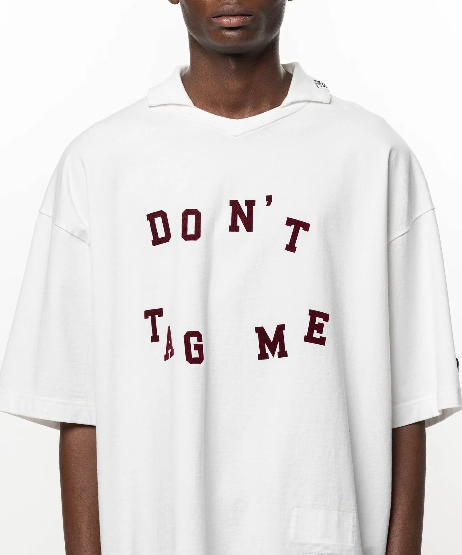 Don't Tag Me. Flocky Print Collared T-shirt - 1