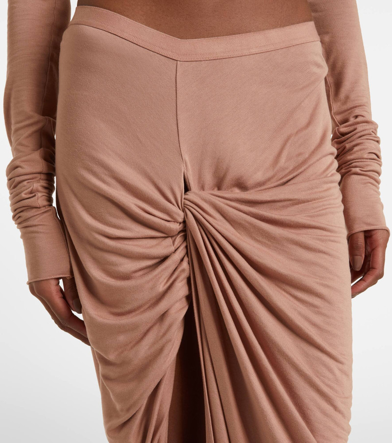 Asymmetric gathered jersey maxi skirt 4
