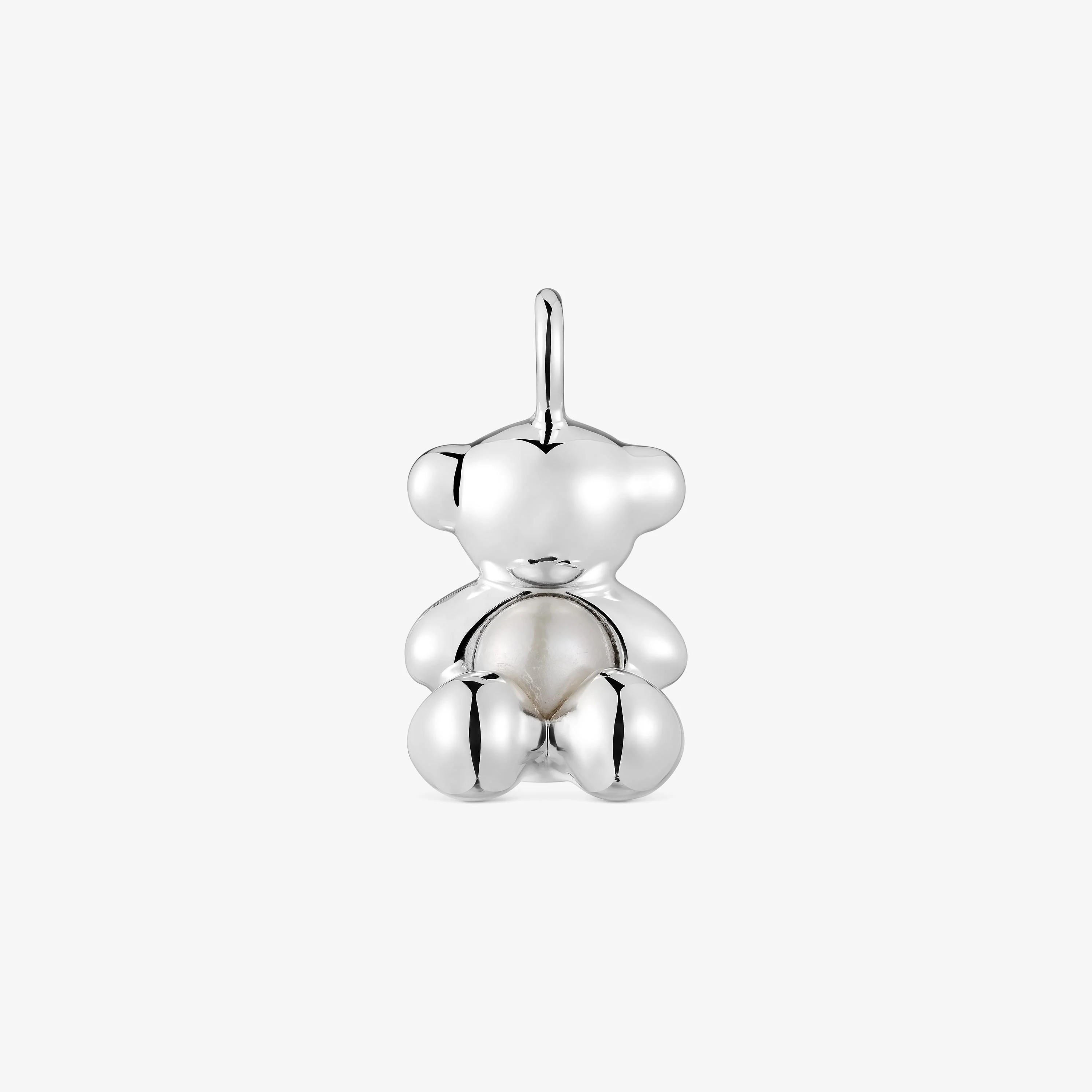 Medium bear Pendant in silver and pearl Bold Bear - 1