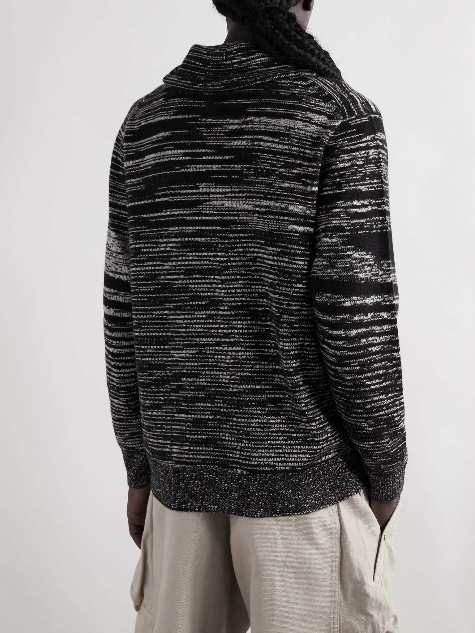 Shawl-Collar Space-Dyed Cashmere Cardigan - 4