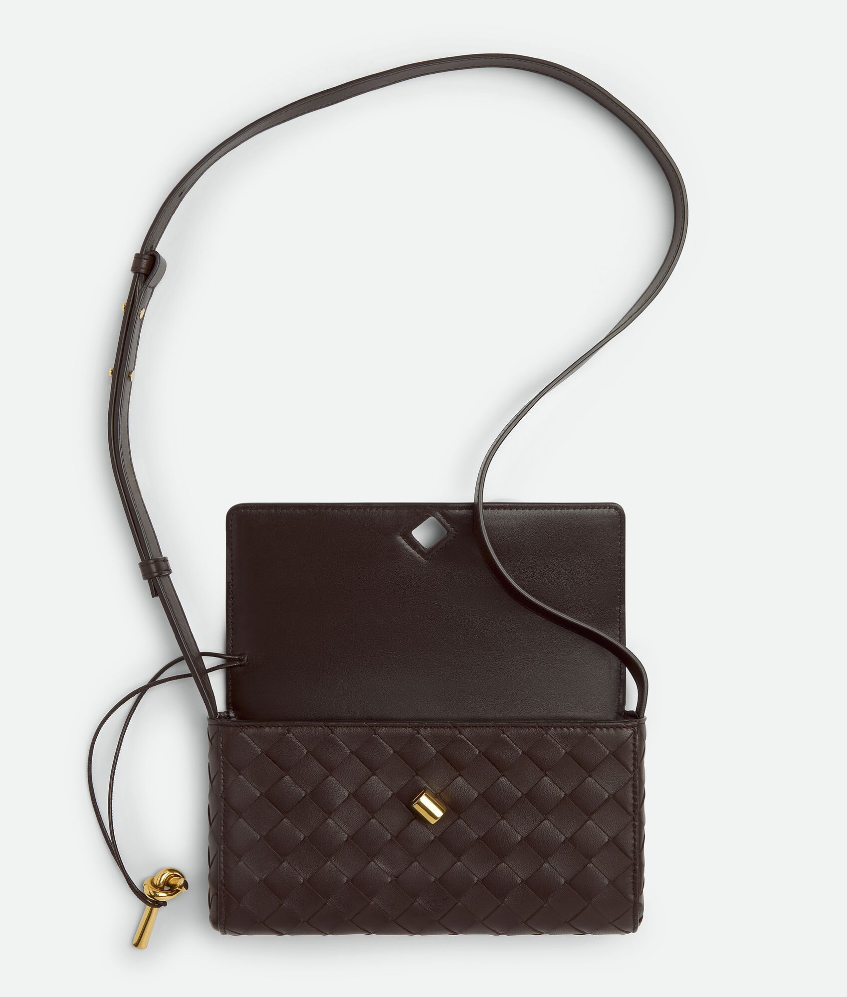ショルダーバッグ BOTTEGA VENETA BLACK LEATHER SMALL ANDIAMO CROSSBODY BAG BOTTEGA VENETA Andiamo Small Messenger $4500 Black Leather