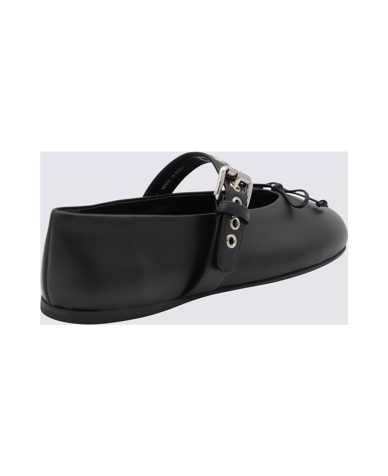 Black Leather Flats - 2