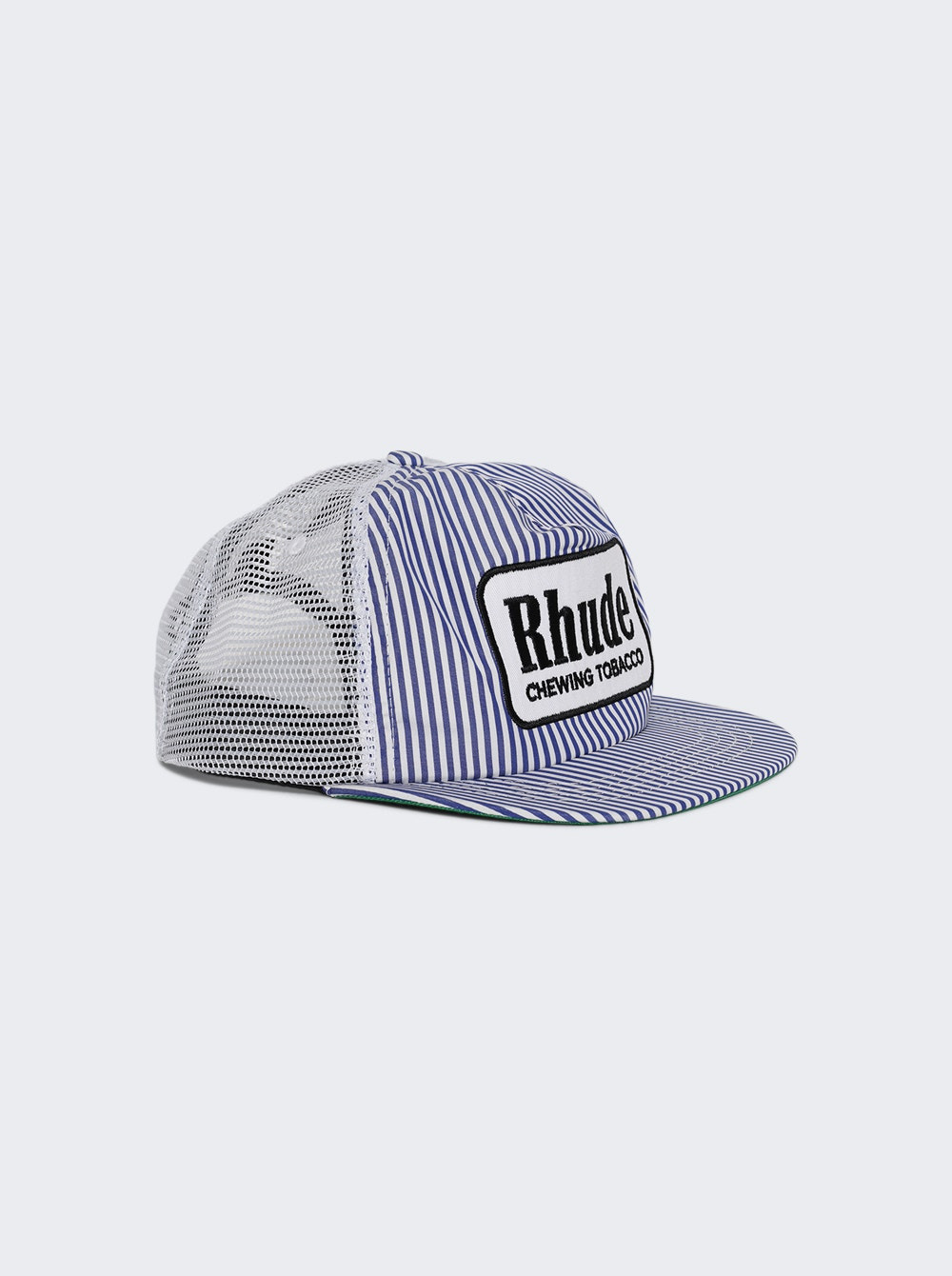 Tobacco Trucker Hat Blue Striped - 5