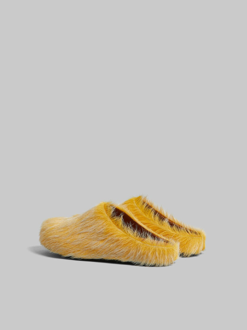 Marni YELLOW LONG HAIR CALFSKIN FUSSBETT SABOT outlook