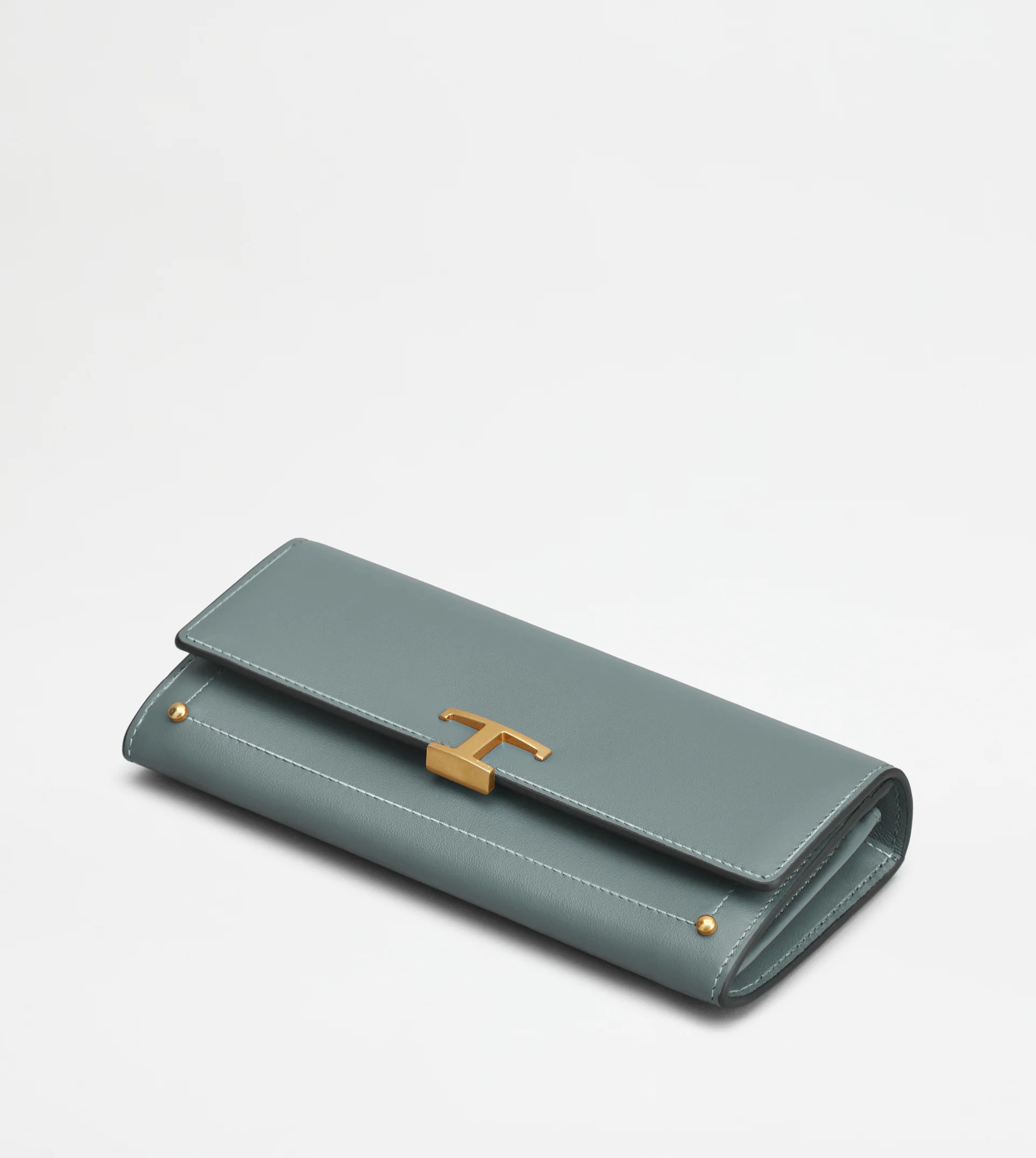 T TIMELESS WALLET IN LEATHER - LIGHT BLUE - 4