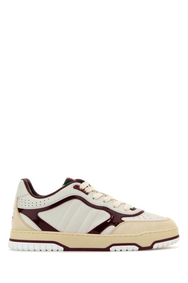 Gucci Man Two-Tone Leather Re-Web Sneakers - 1