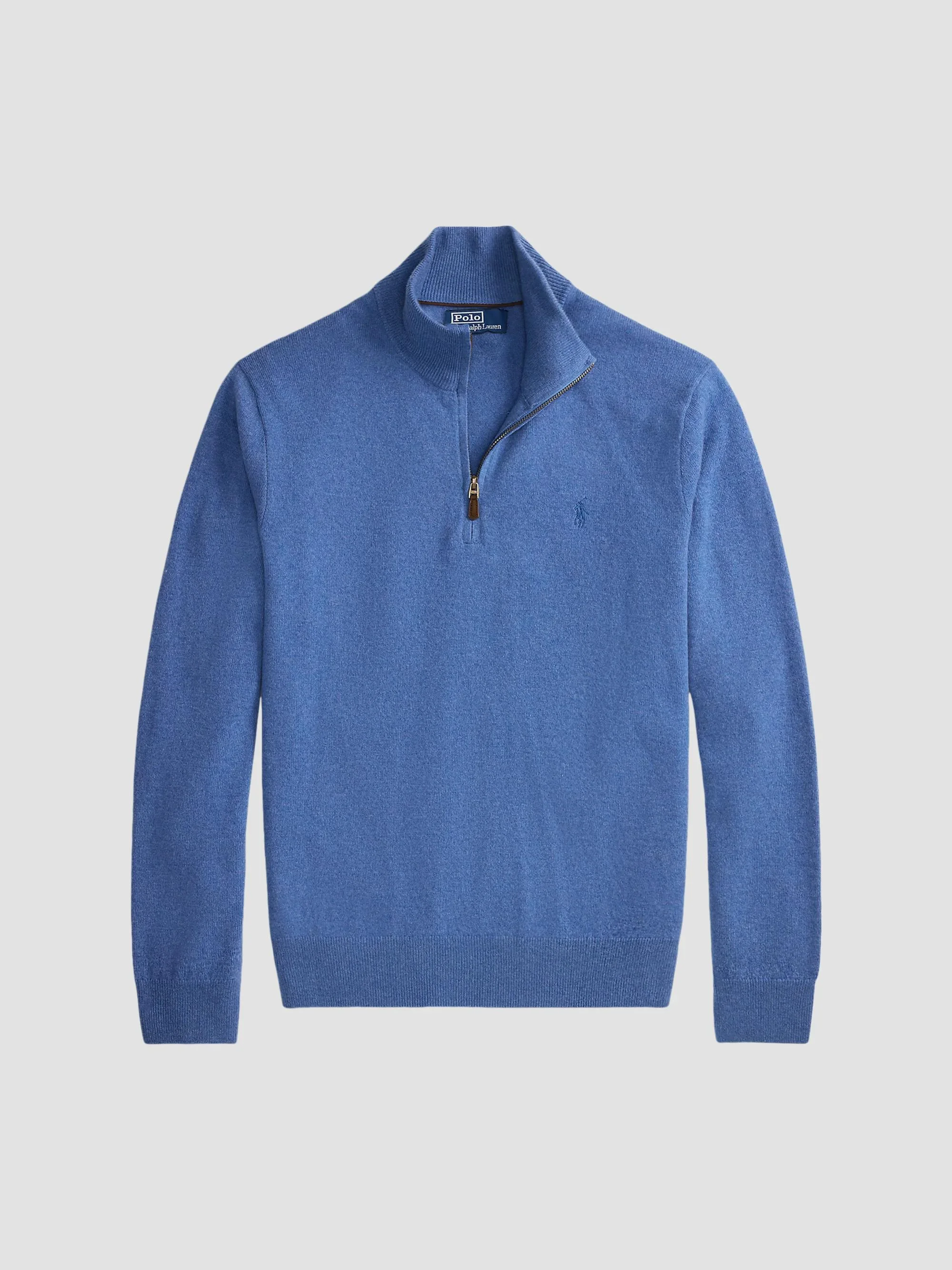 Men's Logo Wool Quarter-Zip Sweater - Blue Borage Heather - 1