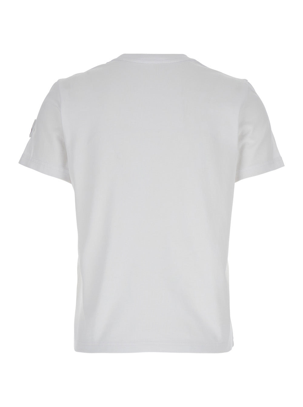 Moncler Women White T-Shirt With Logo Embroidered On The Sleeve In Cotton Woman - 2