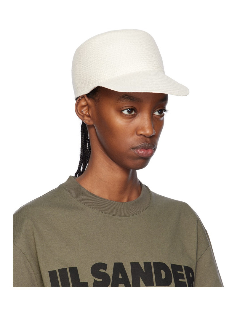 Jil Sander White Paper Herringbone Twill Cap outlook