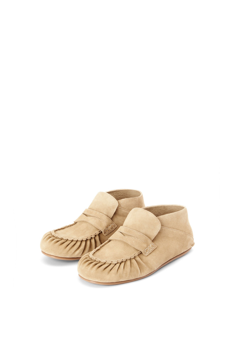 Loewe Soft slip on moccasin in suede outlook