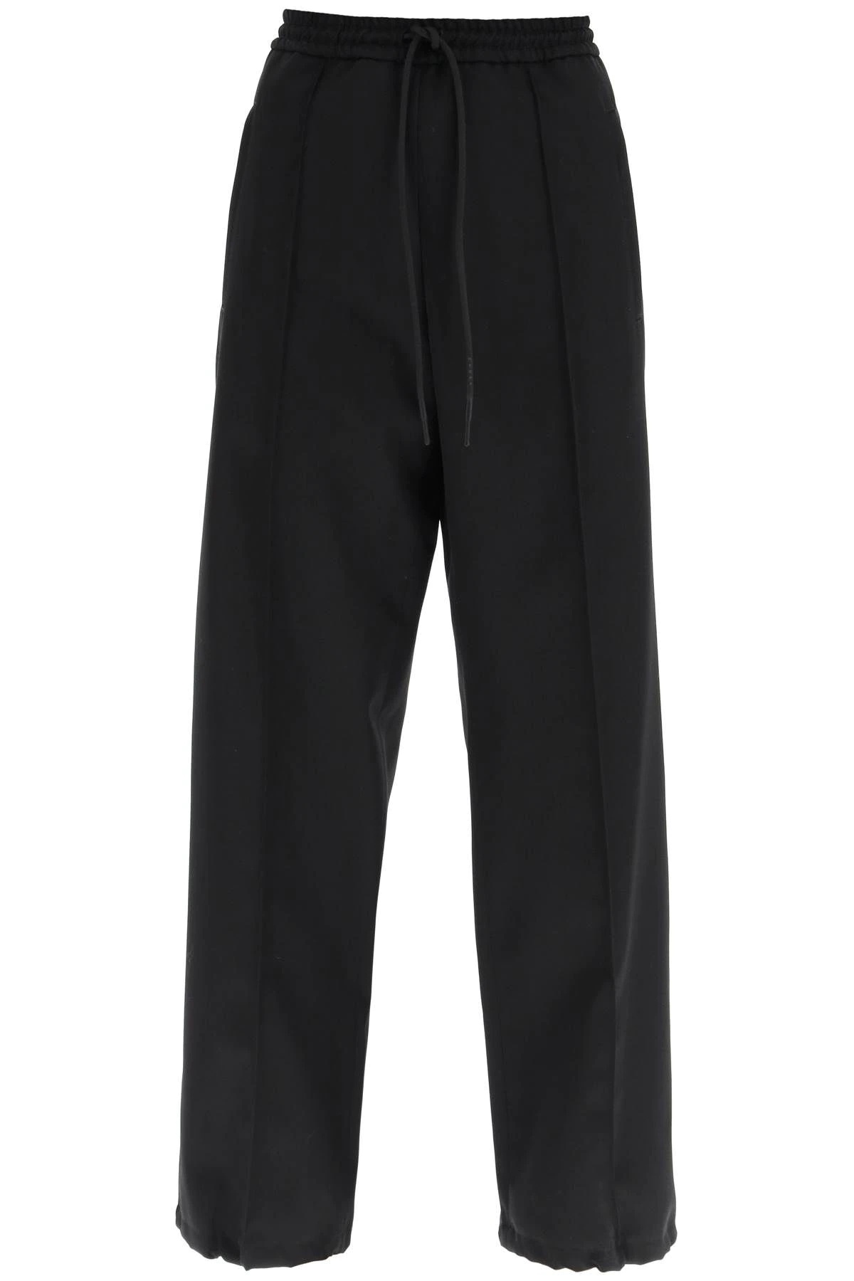 WOOL GABARDINE OVERSIZED TROUSERS - 1