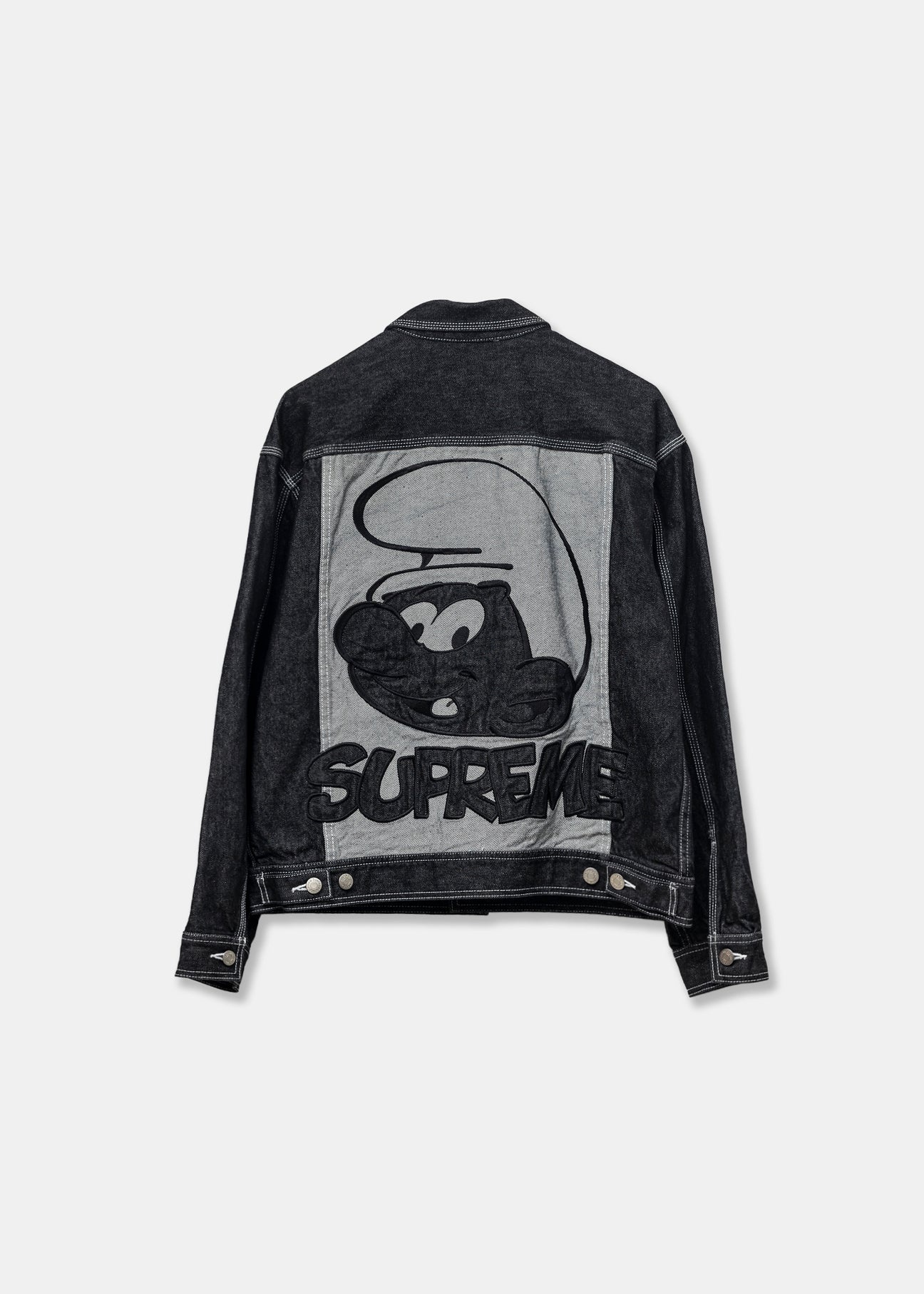 Supreme x Smurfs Denim Trucker Jacket 'Black' - 2