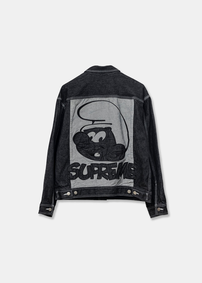 Supreme Supreme x Smurfs Denim Trucker Jacket 'Black' outlook