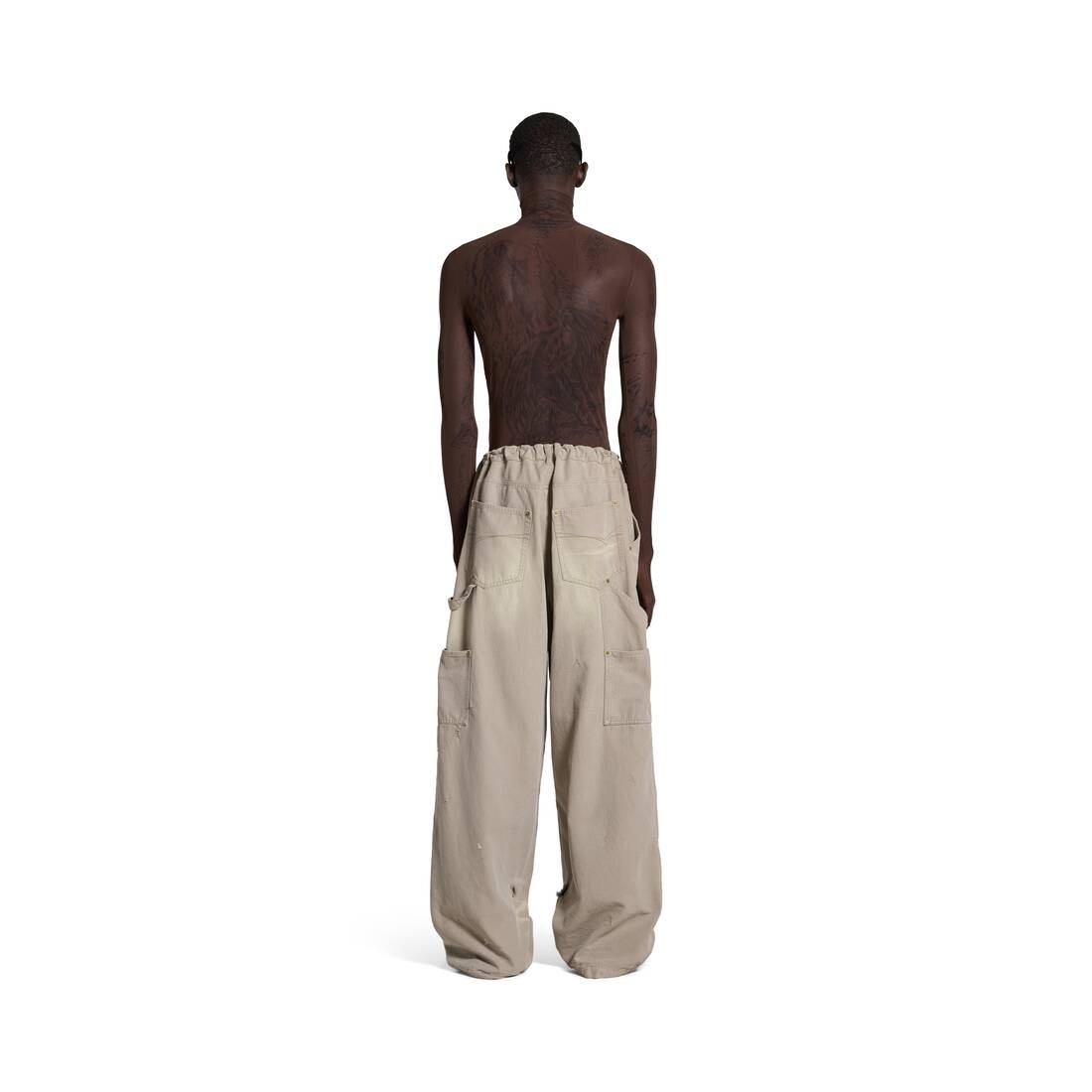 Men's Double Knee Pants in Beige - 4