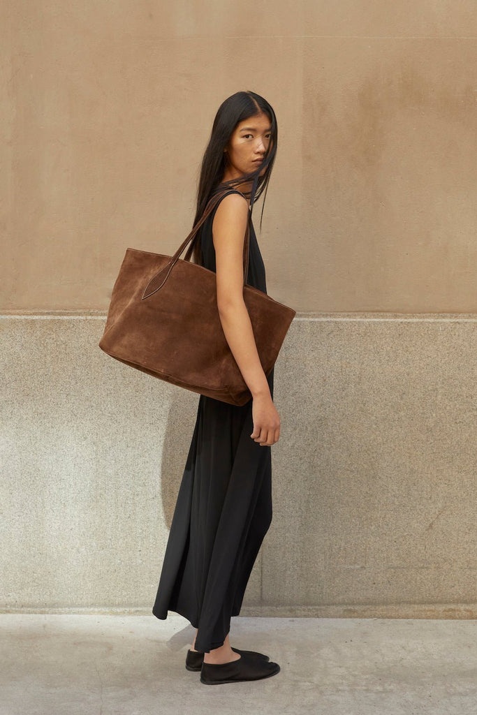MEGA SPROUT TOTE DARK BROWN SUEDE - 3