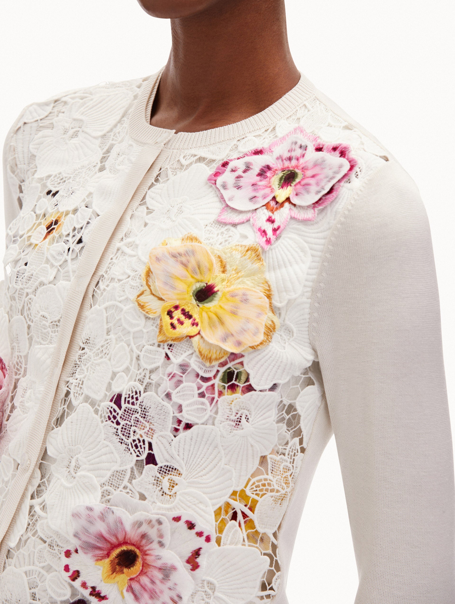 ORCHID THREADWORK INSET CARDIGAN - 6