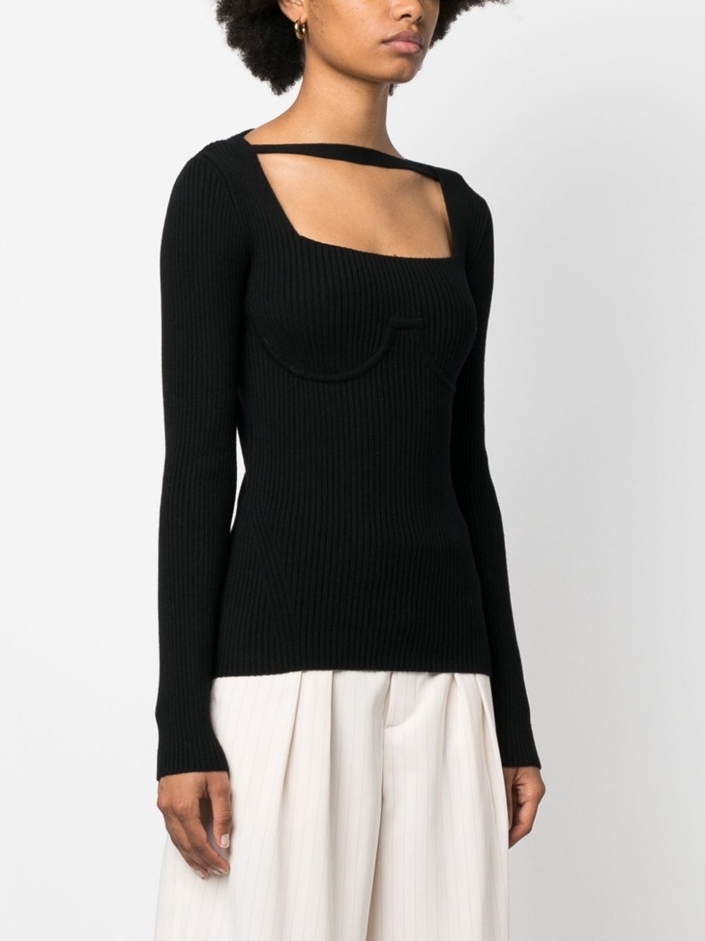 long-sleeve knitted top - 3