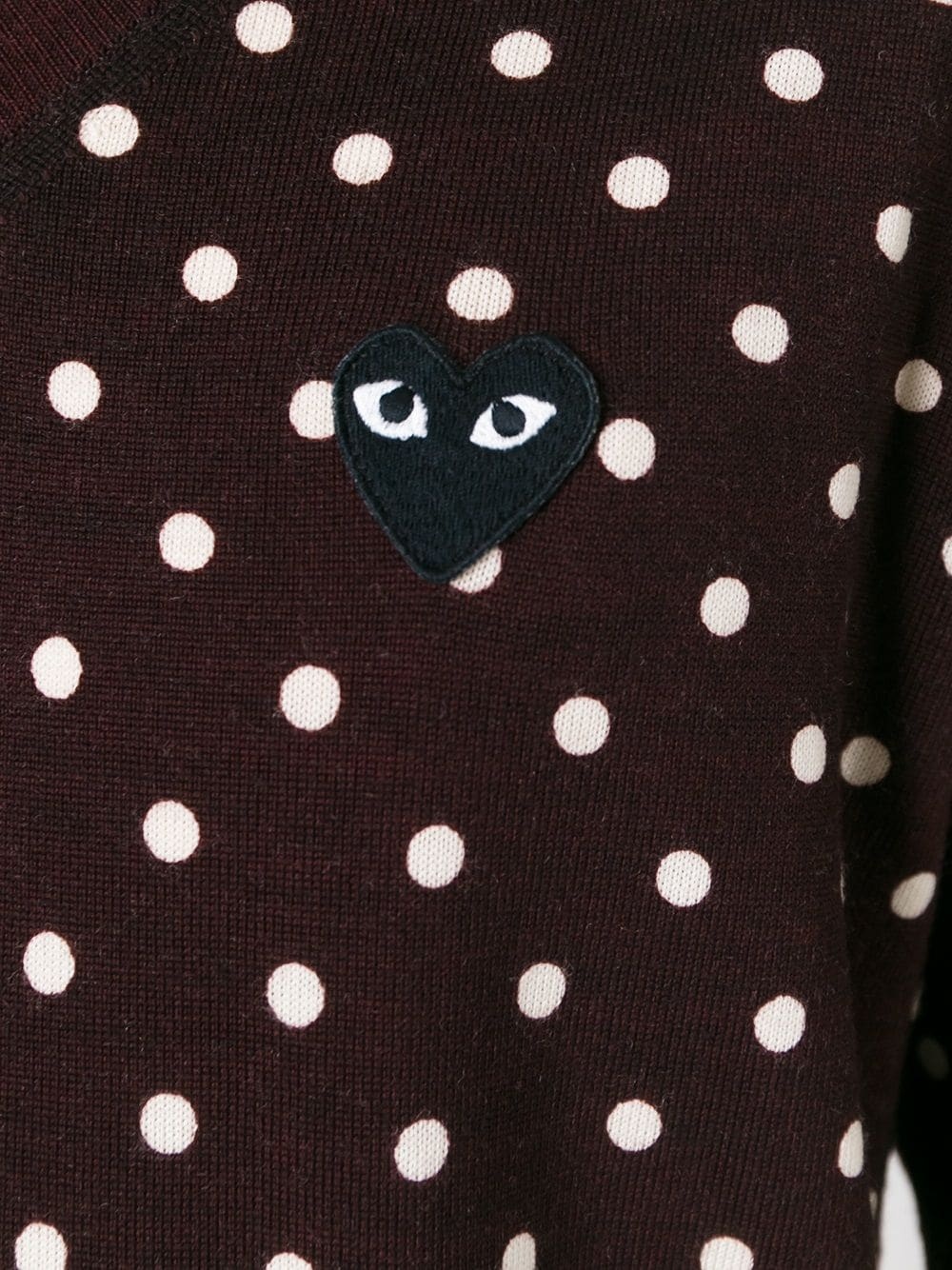 polka dot V-neck sweater - 5