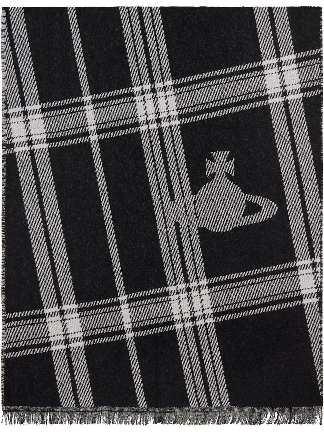 Black Wool Scarf - 1