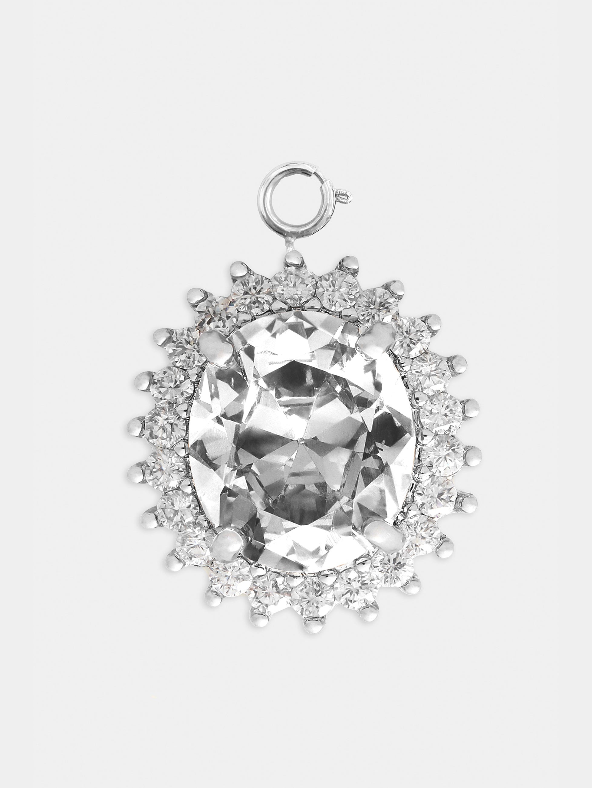 OVAL CHARM WITH TRANSPARENT CRYSTAL - 1