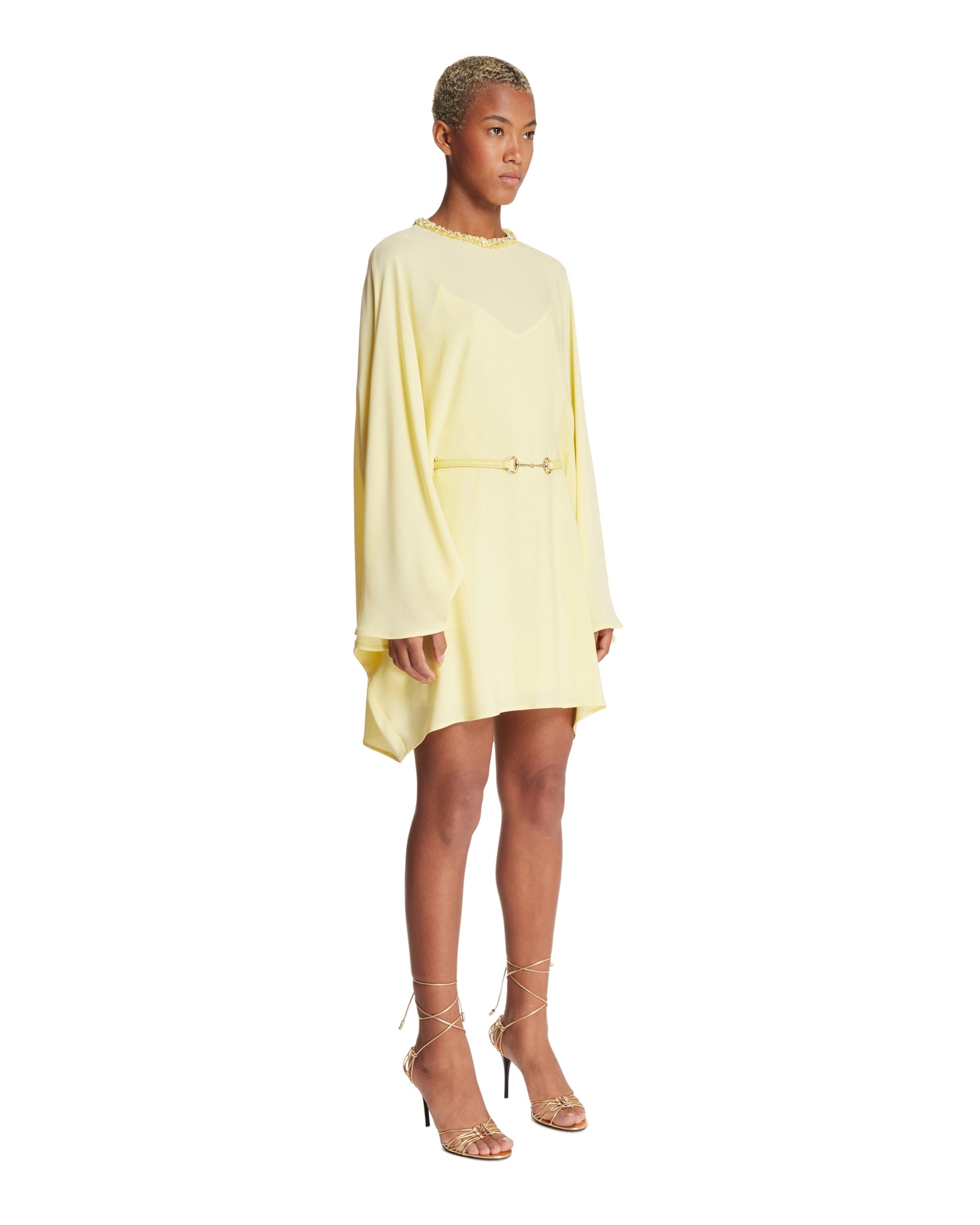 Yellow Silk Cady Dress - 4