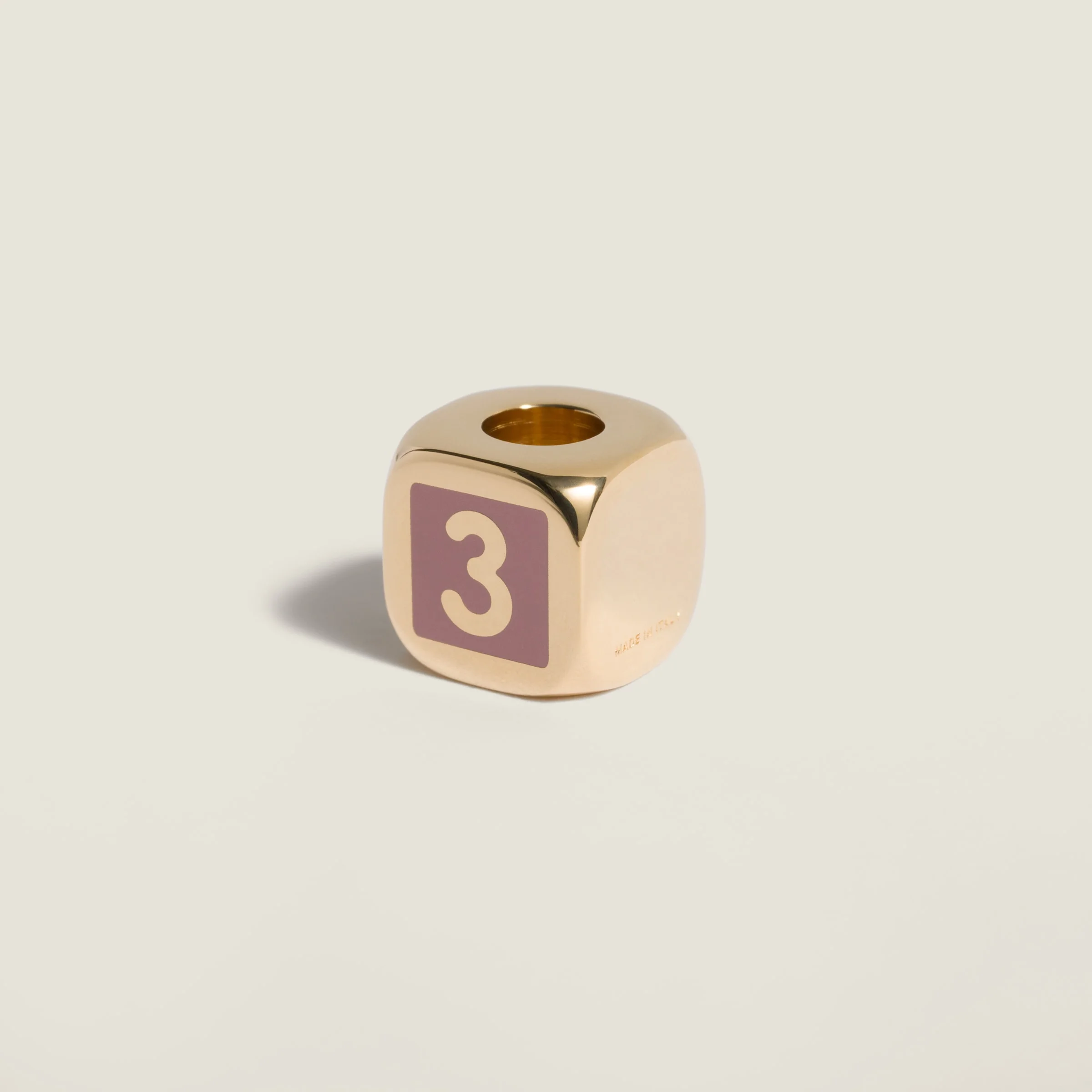 Enameled metal dice charm - 1