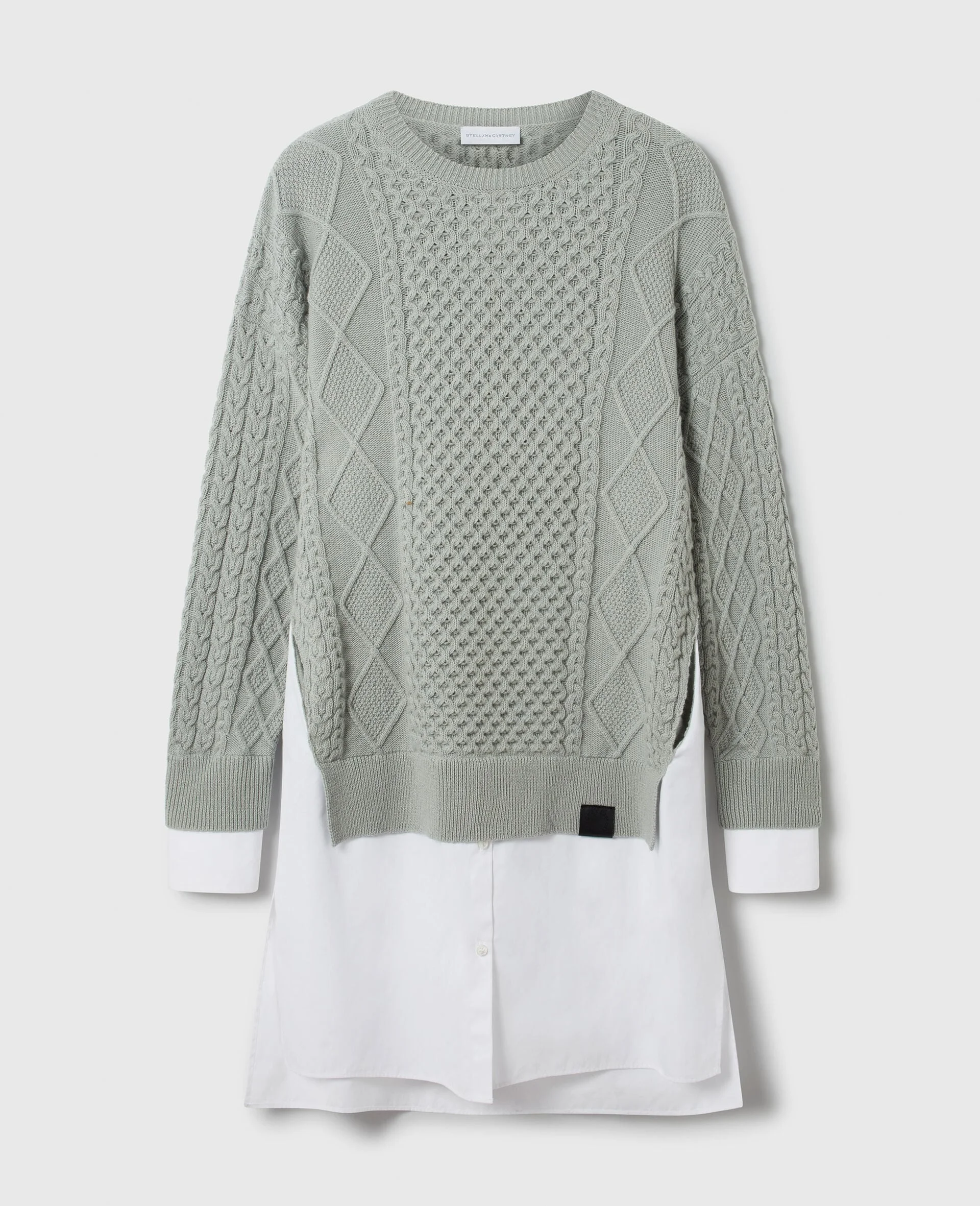 Hybrid Knit Shirt Jumper Dress - 1