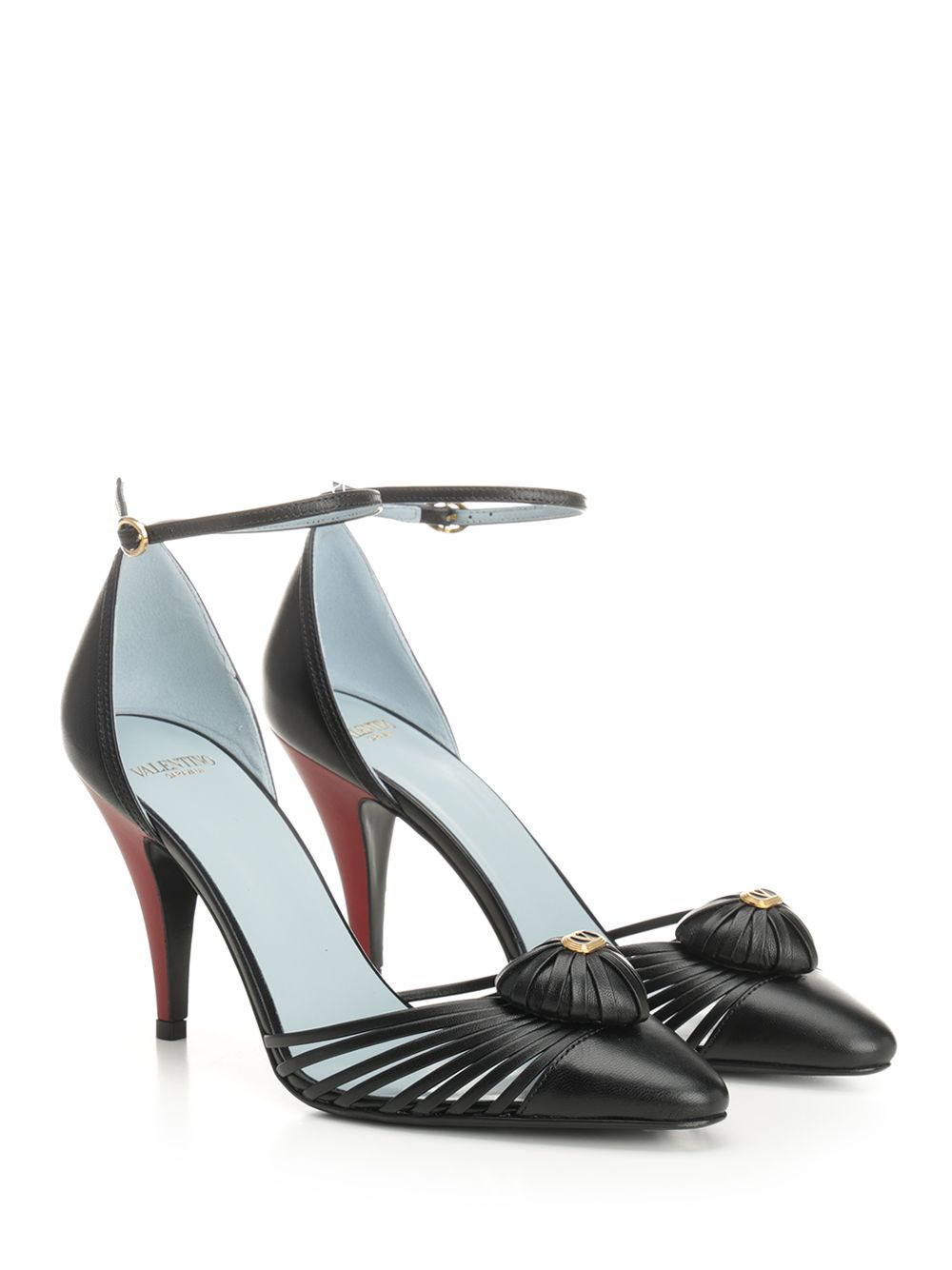 Ankle Strap | Vg Sandal Royal | T. 90 | Capretto/Leather Heart/A.Brass Logo Pumps Black - 2