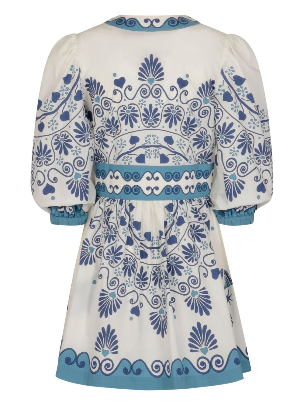 floral-print puff-sleeve mini dress - 2