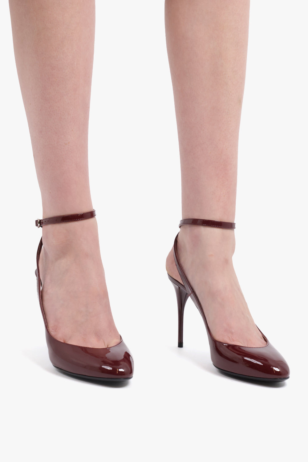 SLINGBACK PATENT 90MM CLOSED SLINGBACK HEEL | GARNET RED - 5